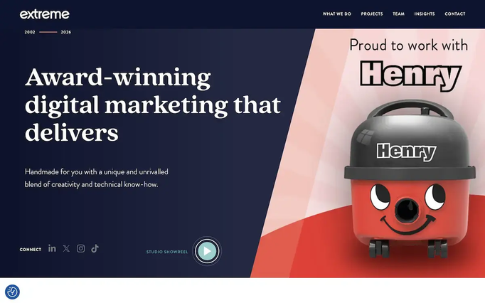 The extreme craft cms agency website homepage
